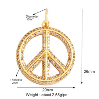 Peace Sign Feather Talisman Amulet Witch Religious Charm Pendant,MAMA Love Heart Wiccan Zircon Necklace Jewelry Findings L61