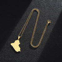New fashion Iraqi Republic map Pendant Stainless steel necklace feminine personality geometric collarbone chain jewelry