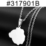 Anniyo Carriacou Grenada and Petit Martinique Map Pendant Necklaces Stainless Steel Caribbean Sea Jewelry @317801