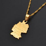 Anniyo Map Of Deutschland Necklace Pendants 45cm/60cm Chain For Women Gold Color Jewelry Germany Map German #007710