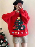 Round Neck Christmas Sweater for Women 2025 New Winter Lazy Heavy Industry Knitted Sweater