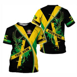All Over Print Jamaica Flag T-shirt For Men Summer O'neck T Shirts Clothes Men's Short Sleeves Oversized Tshirt Tops