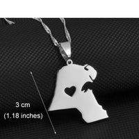 Anniyo Heart Kuwait Map Pendant Necklaces Kuwaiti Gold Color Jewelry #231121