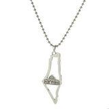 Palestine Country Map Flag Pendant Necklace for Men Women Stainless Steel Necklaces Jewelry Gifts ﻿