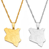Anniyo Map of Kenya & City Name Pendant Necklaces Jewellery Silver Color/Gold Color Kenyan Map Jewelry kenyans Maps #135921