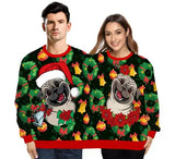 Double Christmas Sweater holiday spoof 3D digital printing couples two-piece Ugly Christmas Sweater Siamese Crew Autumn Winter