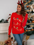 Christmas Knitted Pullover Sweater For Women 2025 Autumn And Winter New Fashion Casual Loose Sweater Womens Clothing
