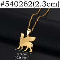 Anniyo (1Piece) Ashur Necklaces Lama,Lamma,Ezidi Winged Bull Lamassu Yezidi Lalish Yazidis Assyrian Jewelry #532862