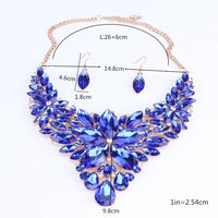 CYNTHIA Fashion Pink Flowers Bridal Wedding Party Prom Costume Jewelry Sets Indian Necklace Earrings Sets for Brides Bridesmaids