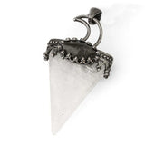 Crystal Triangle Moon Stone Pendants For Women Natural Amethyst Rose Quartz Labradorite Agate Stone Pendant Vingate Jewellery