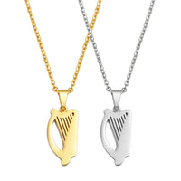 2025 Irish Harp Pendant Necklaces for Women Jewelry Stainless Steel Ireland Instruments #505162