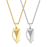 2025 Irish Harp Pendant Necklaces for Women Jewelry Stainless Steel Ireland Instruments #505162