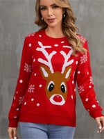 Autumn And Winter Cartoon Christmas Sweater O Neck Pullover Knitted Sweater New Fashion Elegant Casual Loose Party Sweaters