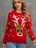 Autumn And Winter Cartoon Christmas Sweater O Neck Pullover Knitted Sweater New Fashion Elegant Casual Loose Party Sweaters