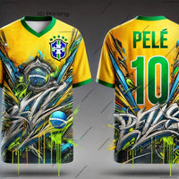 2025 New Products Launch ChatGPT Intelligently Designed Brazilian Football Jersey Pelé No. 10 Football Sports Jersey T-shirt