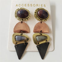 2025 New Indian Ethnic Vintage Bracelet Women Fashion Boho Statement Charm Metal Hollow Links Resin Stone Bracelets Jewelry