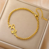 Dawapara Breathe Symbol Bracelet Ohm OM Unalome Symbol Charm Bracelet Stainless Steel Yoga Inspirational Supernatural Jewelry
