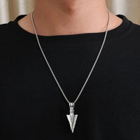 Arrow Pendant Necklace Hip Hop Style Stacktable Stainless Steel Chain Silver Color Simple Vintage Neck Jewelry For Men Women