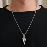 Arrow Pendant Necklace Hip Hop Style Stacktable Stainless Steel Chain Silver Color Simple Vintage Neck Jewelry For Men Women