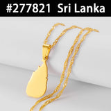 Egypt Nepal Sri Lanka Saudi Arabia Turkey Yemen Qatar Map Pendant Necklaces Polished Flat Design National Jewelry #277821