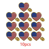Heart Shaped American Flag Lapel Pin - Enamel Patriotic Badge for Suit Blazer - USA Flag Pins Bulk