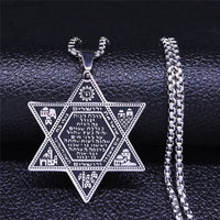 2024 New fashion stainless steel Jewish hexagon symbol pendant clavicle chain temperament everything necklace accessories Annive