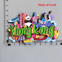 Hong Kong Refrigerator Magnets Tourism wood PVC Resin Fridge magnet Decoration Victoria Harbour Convention and Exhibition Centre