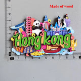Hong Kong Refrigerator Magnets Tourism wood PVC Resin Fridge magnet Decoration Victoria Harbour Convention and Exhibition Centre
