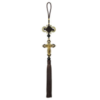 New Car Pendant Metal Diamond Cross Jesus Christian Religious Car Rearview Mirror Ornaments Hanging Auto Car Styling Accessories
