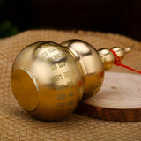 Brass Gourd Feng Shui Ornament with Tassel - Symbol of Good Luck and Wealth Tabletop Storage Brass Gourd Decor
