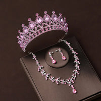 4 Pcs/Set Baroque Rhinestone Bridal Jewelry Set for Brides Wedding Headpieces Ladies Event Evening Ball Accessories