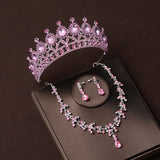 4 Pcs/Set Baroque Rhinestone Bridal Jewelry Set for Brides Wedding Headpieces Ladies Event Evening Ball Accessories