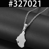Anniyo Heart Montserrat Map Pendant Chain Necklaces Stainless Steel Jewelry United Kingdom @327021