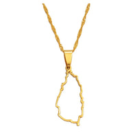 Anniyo Saint Lucia Map Profile Pendant Necklace Women Girl Gold Color Jewelry St. Lucia Cities Pendant Chains Jewellery #121421
