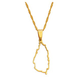 Anniyo Saint Lucia Map Profile Pendant Necklace Women Girl Gold Color Jewelry St. Lucia Cities Pendant Chains Jewellery #121421