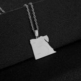 Stainless steel geometric Egyptian city name necklace, couple style ethnic titanium steel pendant accessory