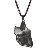 Multiple Countries Map Pendant Necklaces for Woman Man Gold Color IN USA HT ML MU CM PL UAE Africa CZ Map Unisex Jewelry Gift