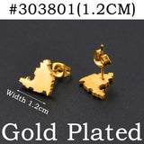 Anniyo Sint Maarten & Saint-Martin Island Stud Earrings for Women Girls Saint Martin SXM Stainless Steel Jewelry #303801