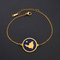 Anniyo 19CM Sint Maarten and Saint-Martin Charm Bracelets With Rhinestone Saint Martin SXM Jewelry Bangle #314521