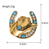New U Letter Hat Design Brooch Shiny Rhinestone Men's Suit Denim Hat Pin Jacket Women's Corsage Jewelry Gifts