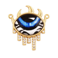 Newest Classic Amulet Turkish Blue Evil Eye Charm Pendant,18K Gold Cubic Zirconia CZ Paved,Jewelry Necklace Bracelet Supply L30