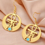 Dawapara Ankh Cross Eye of Horus Necklace Key of Life Scarab Pendant Ancient Egyptian Protection Amulet Stainless Steel Jewelry