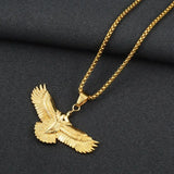 Domineering Flying Eagle Animal Pendant Necklace Men's Fashion Rap Cool Trendy Party Jewelry