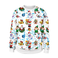 Men Women Llama Ugly Christmas Sweatshirt 3D Funny Print New Year Eve Xmas Sweater Couples Pullover Holiday Party Jumper Tops
