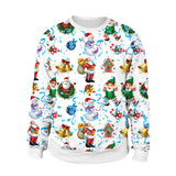Men Women Llama Ugly Christmas Sweatshirt 3D Funny Print New Year Eve Xmas Sweater Couples Pullover Holiday Party Jumper Tops