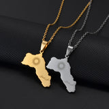 Anniyo 3.5CM Charms Kurdistan Neckalces for Women Girls Stainless Steel Jewelry #533362