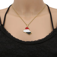 Stainless steel Iraq map necklace men's and women's famous style couple titanium steel necklace cross-border matching accessorie