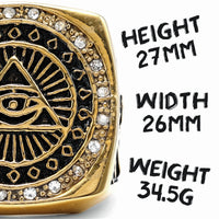 Masonic Rings 316L Stainless Steel Men Golden plated Rock for Rider Male Friend Jewelry Gift Accessories Dropshipping
