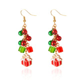 Trendy Christmas Asymmetrical Santa Claus Snowman Snowflake Dangle Earrings for Women Xmas Tree Earring Girls New Year Jewelry