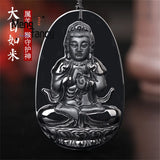 High-Grade Natural A Goods Jade Jade Mocui Zodiac Patron Saint Ink Jade Pendant Ice Kind Jade Pendant Luxury Necklace